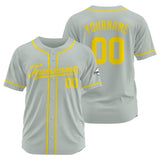 Custom Baseball Jersey Stitched Design Personalized Hip Hop Baseball Shirts Gray-Yellow