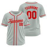 Custom Baseball Jersey Stitched Design Personalized Hip Hop Baseball Shirts Gray-Red