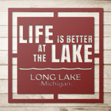 Custom Lake Metal Die-Cut Sign