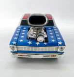 1966 Chevy Nova Muscle Machines Stars & Stripes  1:18 Scale Diecast Car - Collectible