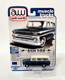 AW Auto World Diecast Cars 1 64 1966 Chevy Suburban Dark Blue R5 VB