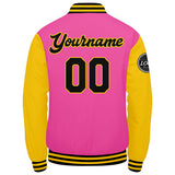 Custom Varsity Jacket Letterman jacket for Men, Women and Youth Pink Yellow Black