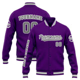 Custom Varsity Jacket Letterman jacket for Men, Women and Youth Orange Purple Grey