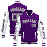 Custom Varsity Jacket Letterman jacket for Men, Women and Youth Orange Purple White