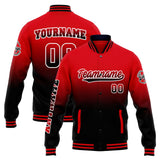 Custom Varsity Jacket Letterman jacket for Men, Women and Youth Red Black Gradient