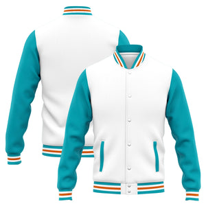 Custom Varsity Jacket Letterman jacket for Men, Women and Youth White Teal