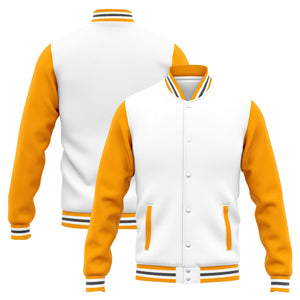 Custom Varsity Jacket Letterman jacket for Men, Women and Youth White Yellow