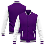 Custom Varsity Jacket Letterman jacket for Men, Women and Youth Orange Purple White