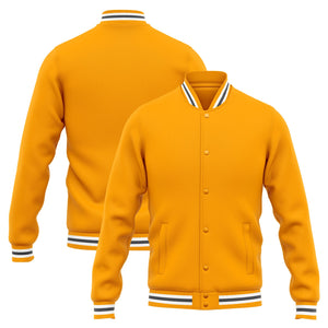 Custom Varsity Jacket Letterman jacket for Men, Women and Youth Yellow Grey