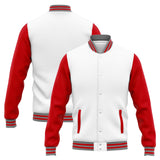 Custom Varsity Jacket Letterman jacket for Men, Women and Youth White Red