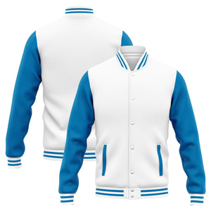 Custom Varsity Jacket Letterman jacket for Men, Women and Youth White Blue