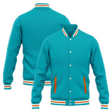 Custom Varsity Jacket Letterman jacket for Men, Women and Youth Teal Orange