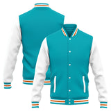 Custom Varsity Jacket Letterman jacket for Men, Women and Youth Teal White