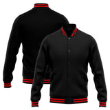 Custom Varsity Jacket Letterman jacket for Men, Women and Youth Black Red