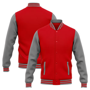 Custom Varsity Jacket Letterman jacket for Men, Women and Youth Red Grey