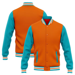 Custom Varsity Jacket Letterman jacket for Men, Women and Youth Orange Teal