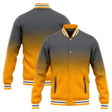 Custom Varsity Jacket Letterman jacket for Men, Women and Youth Grey Yellow Gradient