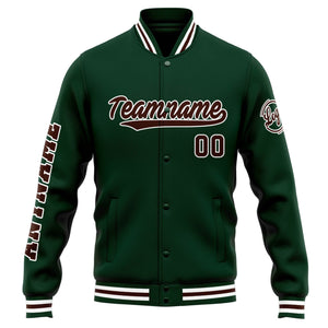 Custom Varsity Jacket Letterman jacket for Men, Women and Youth Green Brown