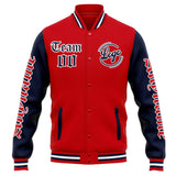 Custom Varsity Jacket Letterman jacket for Men, Women and Youth Red Navy