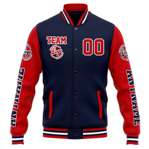 Custom Varsity Jacket Letterman jacket for Men, Women and Youth Navy Red