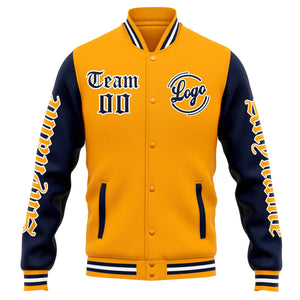 Custom Varsity Jacket Letterman jacket for Men, Women and Youth Orange Navy