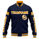 Custom Varsity Jacket Letterman jacket for Men, Women and Youth Navy Orange