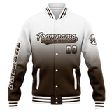 Custom Varsity Jacket Letterman jacket for Men, Women and Youth White Brown Gradient