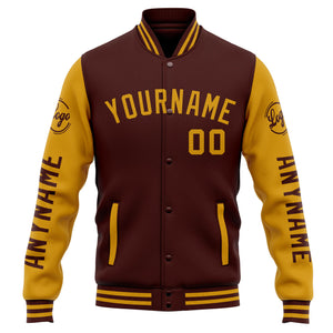 Custom Varsity Jacket Letterman jacket for Men, Women and Youth Burgundy Gold