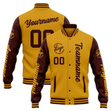 Custom Varsity Jacket Letterman jacket for Men, Women and Youth Gold Burgundy