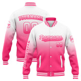 Custom Varsity Jacket Letterman jacket for Men, Women and Youth White Pink Gradient