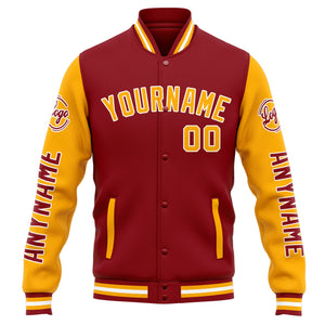 Custom Varsity Jacket Letterman jacket for Men, Women and Youth Red Orange