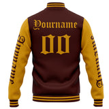 Custom Varsity Jacket Letterman jacket for Men, Women and Youth Burgundy Gold