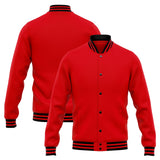 Custom Varsity Jacket Letterman jacket for Men, Women and Youth Red Black