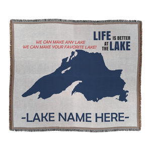 Custom Lake Woven Blanket