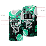 Custom basketball jersey for men and women. Stitched and printed name, number and logo Light Green