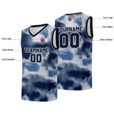 Custom basketball jersey for men and women. Stitched and printed name, number and logo Navy