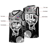 Custom basketball jersey for men and women. Stitched and printed name, number and logo Grey