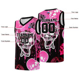 Custom basketball jersey for men and women. Stitched and printed name, number and logo Pink