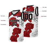 Custom basketball jersey for men and women. Stitched and printed name, number and logo Red