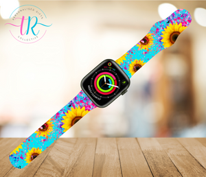 apple-watch-bands-apple-watch-straps-iwatch-bands-Neon-Sunflowers-TR-collective-front