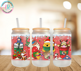 Christmas 16oz Glass Tumbler - Winnie Christmas Shakes