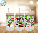 Christmas 16oz Glass Tumbler - Drama