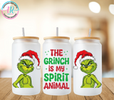 Christmas 16oz Glass Tumbler - Spirit Animal