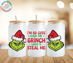 Christmas 16oz Glass Tumbler - Steal Me