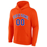 Custom Pullover Sweatshirt Hoodie Orange-Blue-White