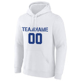 Custom Pullover Sweatshirt Hoodie White-Royal