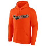 Custom Pullover Sweatshirt Hoodie Orange-Black-White-Gold