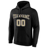 Custom Pullover Sweatshirt Hoodie Black-Gold-White