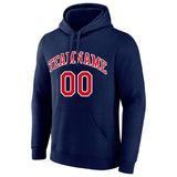 Custom Pullover Sweatshirt Hoodie Navy-Red-White