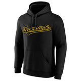 Custom Pullover Sweatshirt Hoodie Black-Yellow